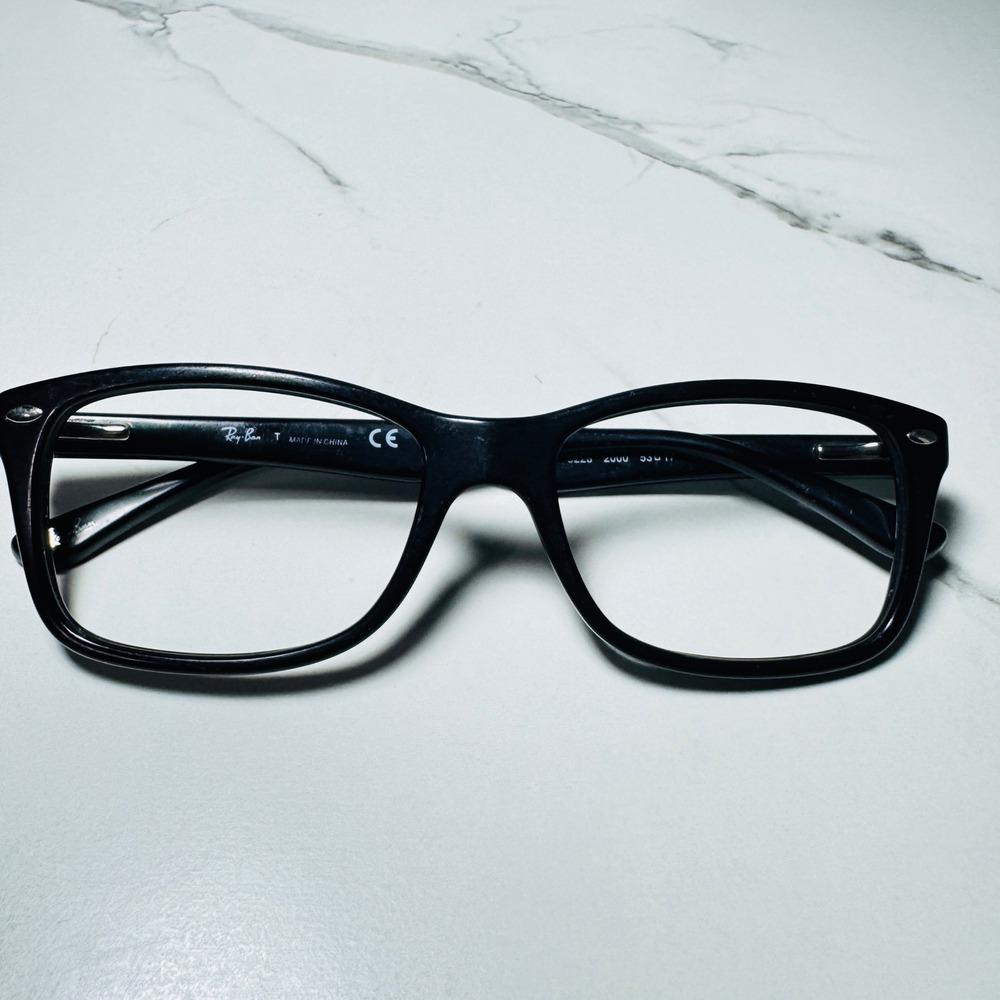 Ray-Ban RB 5228 2000 Black Rectangular Eyeglass Frames 53-17-140